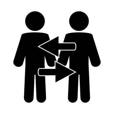 Birlikte, takım çalışması birliği cemiyeti piktogram, siluet tarzı