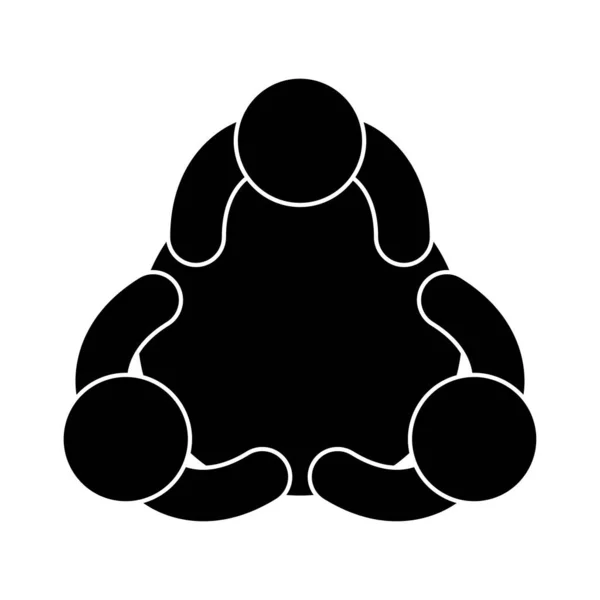 Ensemble, les gens du groupe soutiennent pictogramme communautaire, style silhouette — Image vectorielle