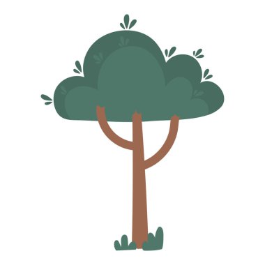 yeşil ağaç botanik yaprağı izole edilmiş simge biçimi