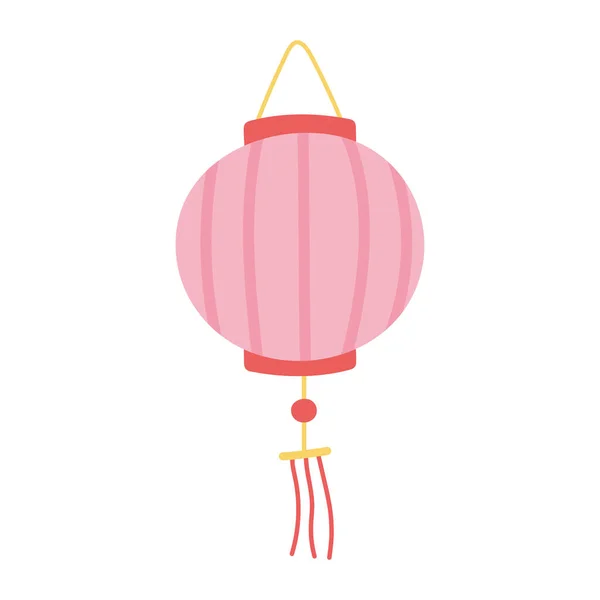Lanterne chinoise culture traditionnelle isolée style icône — Image vectorielle