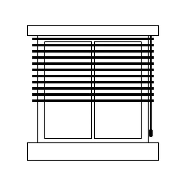 Горизонтальные жалюзи украшения рамы окна изолированный стиль линии иконки — стоковый вектор