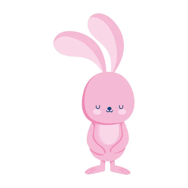 Cute rabbit animal cartoon isolated icon style — Stock Vector