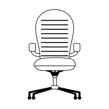 Tekerlekli ofis koltuğu simge çizgisi biçimi