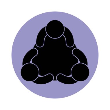 Birlikte, grup üyeleri topluluk piktogramını destekliyor, siluet simgesini engelliyor