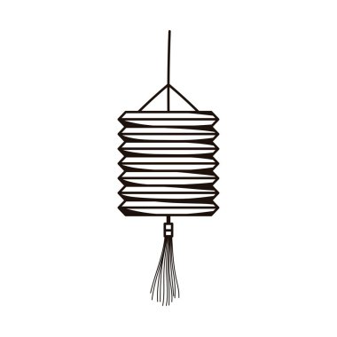 Çin feneri süslemesi izole edilmiş simge çizgisi biçimi