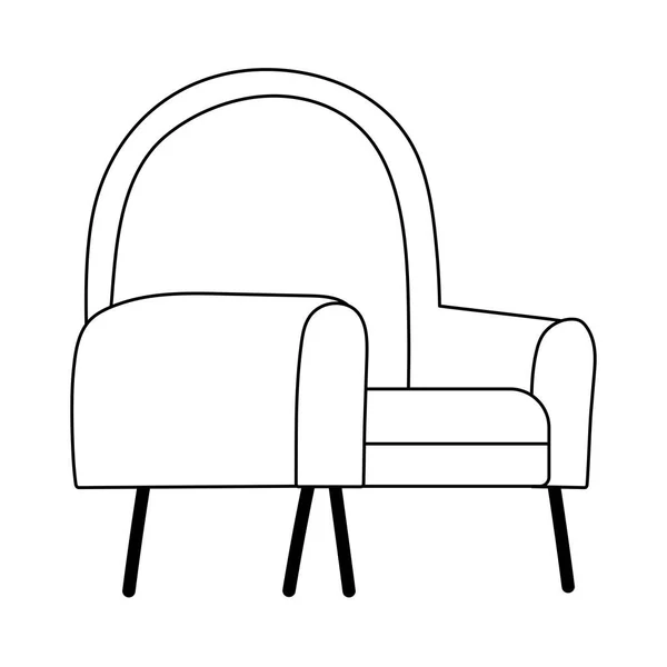 Chair furniture comfort isolated icon line style — Stock Vector