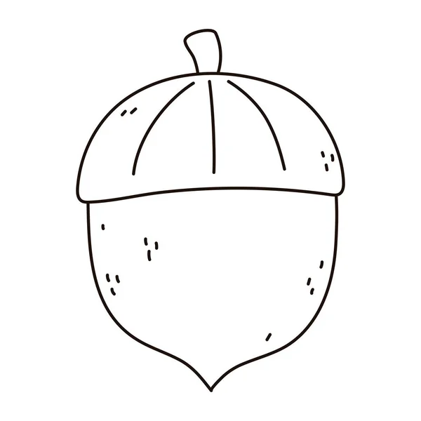 秋のアコーンナッツ自然食品孤立アイコンラインスタイル — ストックベクタ