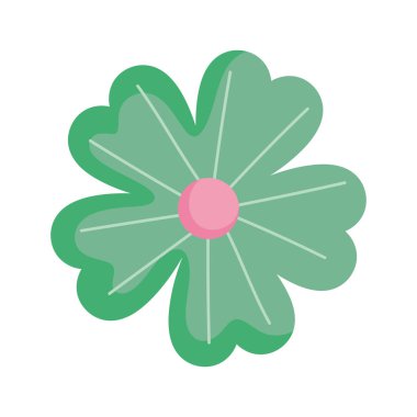 yeşil çiçek süslemesi izole edilmiş simge biçimi