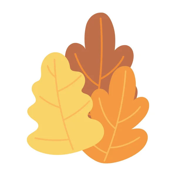 Autumn foliage leaves season isolated icon style — Stock Vector