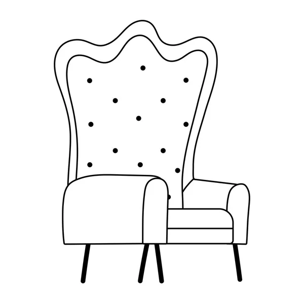 Mobilier chaise confort isolé icône ligne style — Image vectorielle
