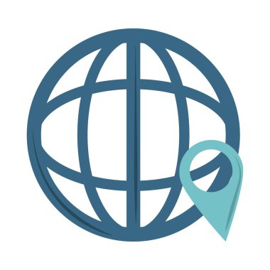 Yaz tatili seyahati, dünya seyir noktası hedefi, düz simge biçimi