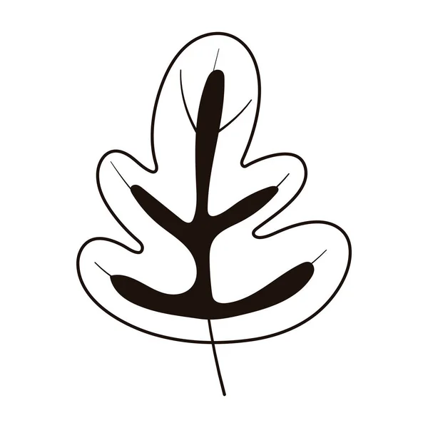 Autunno foglia fogliame flora isolato icona linea stile — Vettoriale Stock