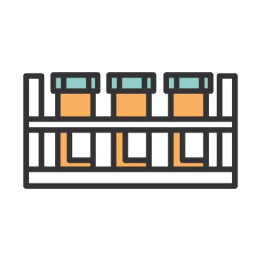 Coronavirus kovid19 tanı araştırması, kimya test tüpleri raf ekipmanları tıbbi hat ve dolgu