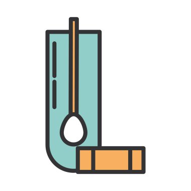 Coronavirus covid19 tanı araştırması, test tüpü ile çubuk tıbbi ekipman hattı ve doldurma