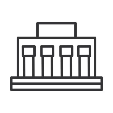 Coronavirus covid19 tanı araştırması, tıbbi ekipman test tüpleri laboratuar çizgisi ikonu tasarımı