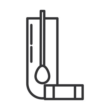 Coronavirus covid19 tanı araştırması, test tüpü ile tıbbi malzeme çizelgesi ikonu tasarımı