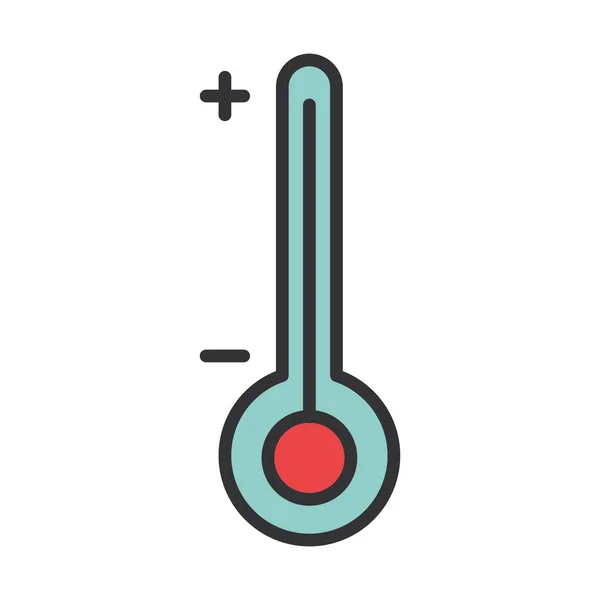 Thermomètre température équipement médical ligne et remplissage — Image vectorielle