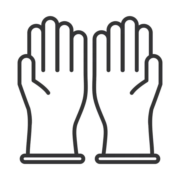 Handschuhe medizinische geräte schutz linie icon design — Stockvektor