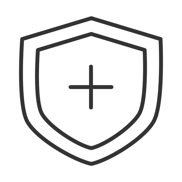 Shield Protection Medical Healthcare Linie Icon Design — Stockvektor