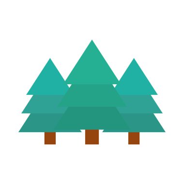 Çam ağaçları orman botanik doğa düz ikon tarzı