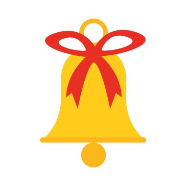 Mutlu noeller, kurdele süslemeli çan bayram ikonu tarzı.