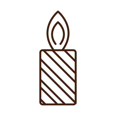 Mutlu noeller, çizgili yanan mum süslemesi, bayramlık doğrusal simge tarzı kutlamalar.