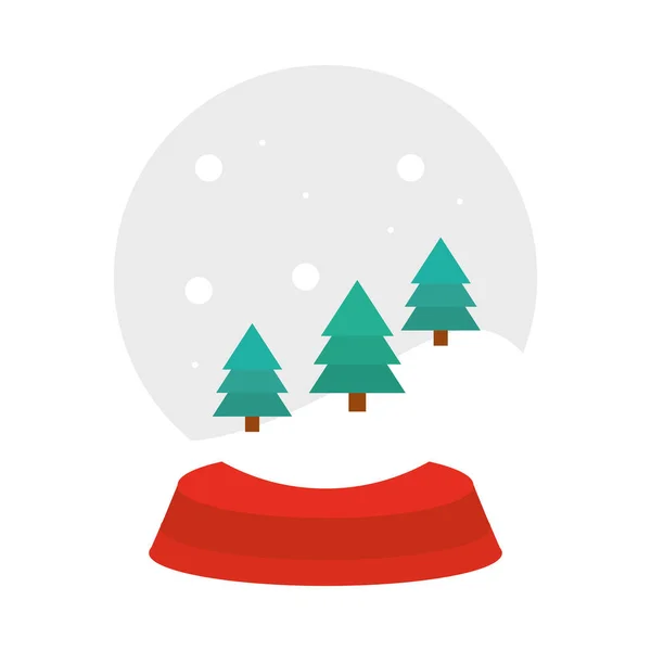 Καλά Χριστούγεννα, χιονόμπαλες διακόσμηση, εορταστική επίπεδη εικονίδιο στυλ εορταστική — Διανυσματικό Αρχείο