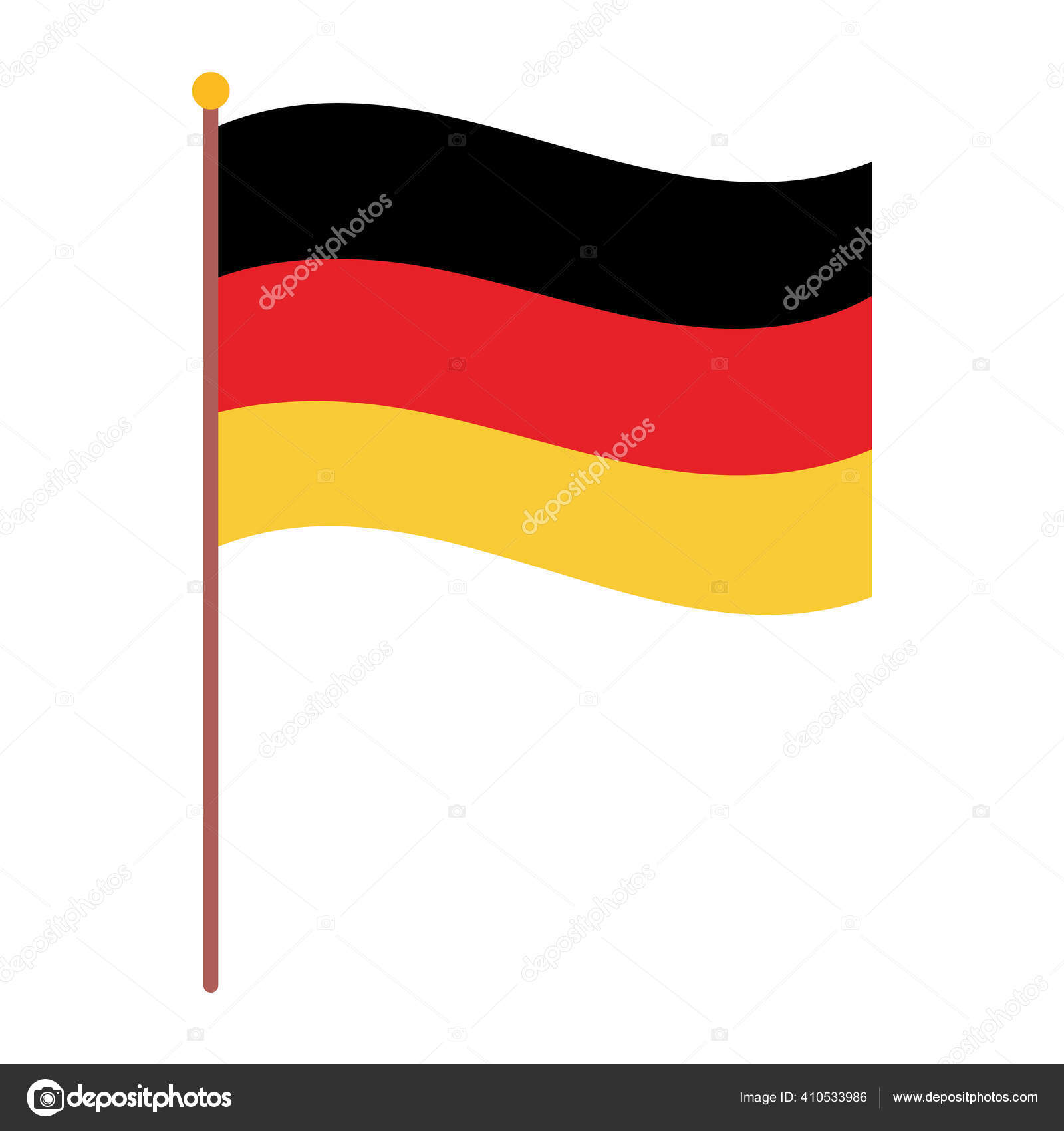 Deutschland Flagge nationale Ikone auf weißem Hintergrund Stock-Vektorgrafik  von ©stockgiu 410533986