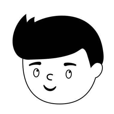 çocuk yüz karakteri çizgi film izole tasarım beyaz arkaplan biçimi