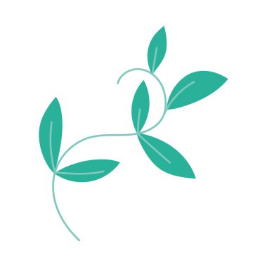 Dal yaprak doğası beyaz arkaplan üzerine izole edilmiş simge bırakır