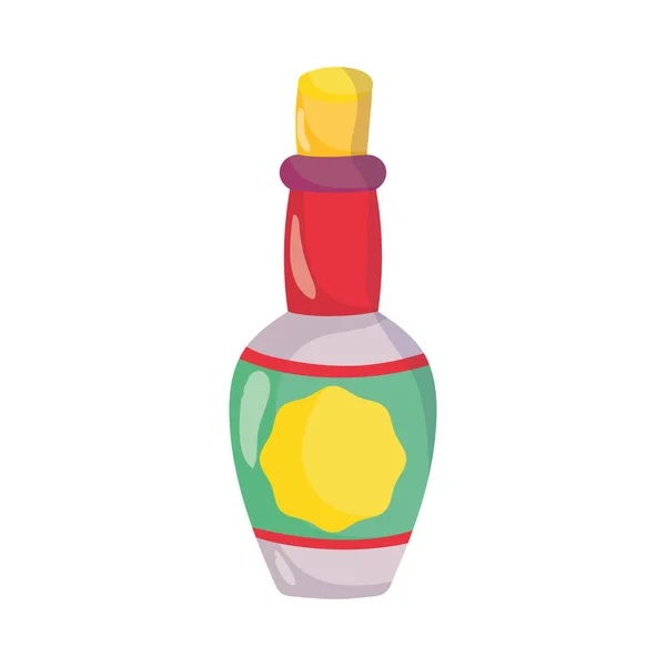 Butelka tequila pić likier izolowany ikona na białym tle — Wektor stockowy
