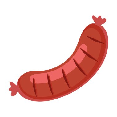 Fast food sosisi beyaz arkaplan üzerine izole edilmiş simge