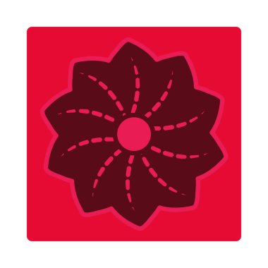 Çiçek süsleme simgesi blok ve düz