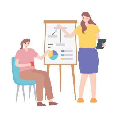 Eş zamanlı, iş kadını iş raporları yönetim kurulu toplantısı