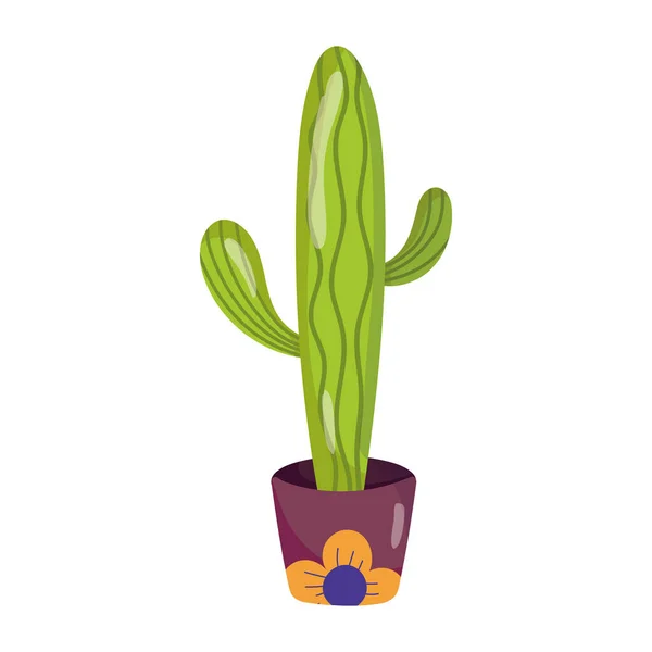 Kaktusové dekorace příroda izolované ikony na bílém pozadí — Stockový vektor