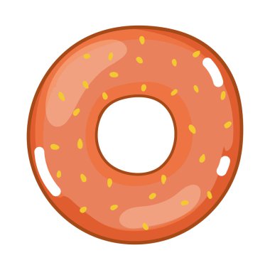 tatlı çörek atıştırmalığı beyaz arkaplanda izole edilmiş simge