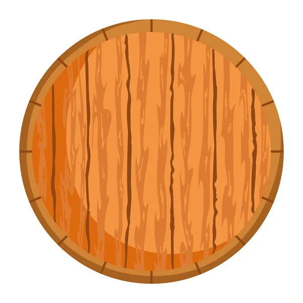 Pieza de madera redonda icono aislado sobre fondo blanco — Vector de stock