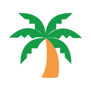 Cennet tropikal palmiye düz simge stili