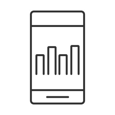 veri analizi, akıllı telefon dijital grafik iş stratejisi ve yatırım hattı simgesi