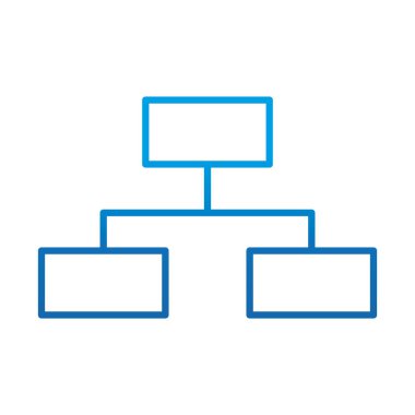 veri analizi, organizasyon şeması kurumsal, gradyan mavi çizgi simgesi