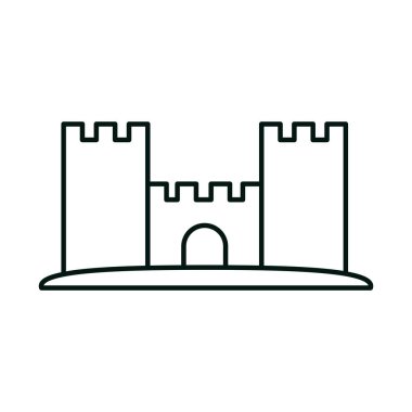 Kumdan kale yaz tatili boş zaman lineer simge biçimi