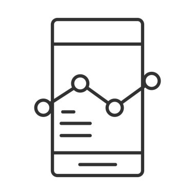 veri analizi, akıllı telefon dijital grafik iş stratejisi ve yatırım hattı simgesi