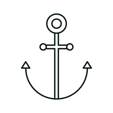 anchor denizcilik doğrusal simge biçimi beyaz arkaplan