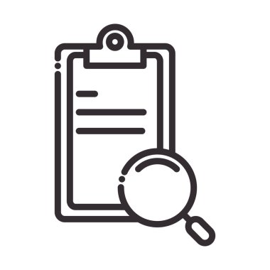 Arama simgesi, pano rapor belgesi ve ince çizgi simgesini büyüt