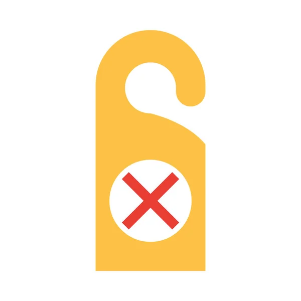 Niet storen teken opknoping deur plat pictogram stijl — Stockvector
