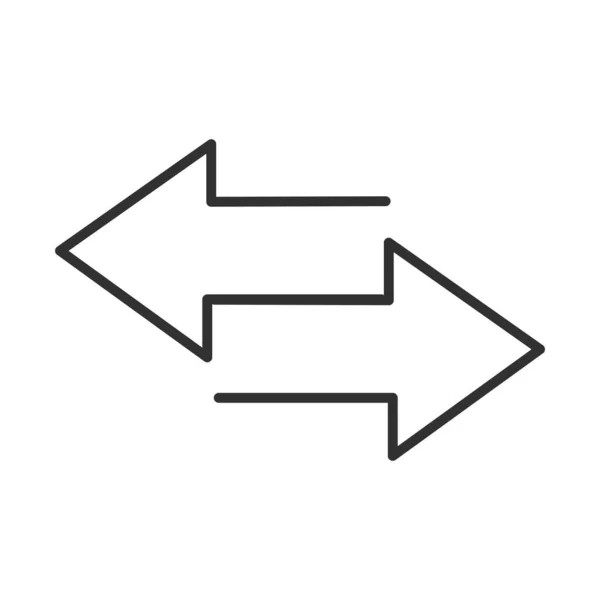 Flechas dirección diferente línea de guía icono — Vector de stock