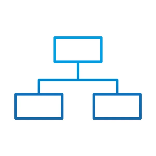Analýza dat, organizační diagram firemní, ikona přechodu modré čáry — Stockový vektor