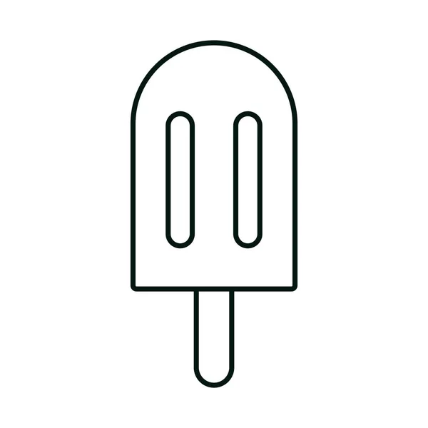 Helado de chocolate en el estilo icono lineal palo fondo blanco — Vector de stock