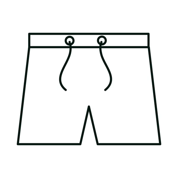Vêtements courts masculins mode style icône linéaire — Image vectorielle