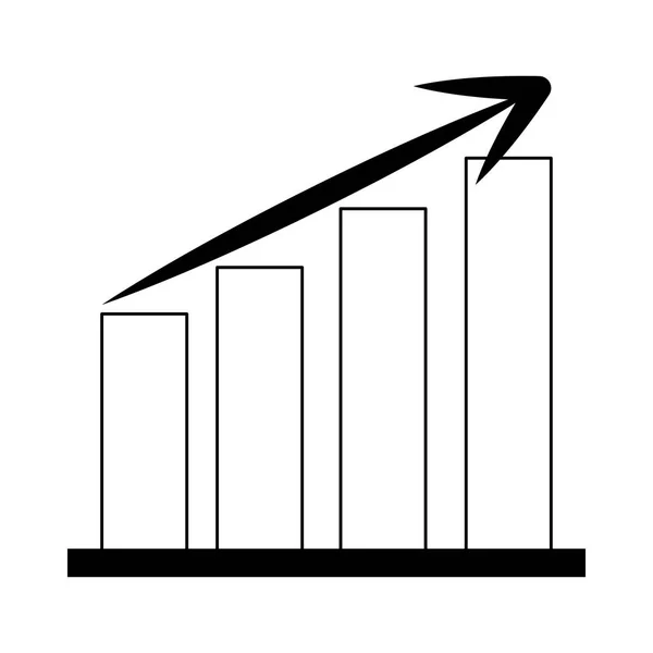 Analýza dat, graf sestava rostoucí šipka finanční linie ikona — Stockový vektor
